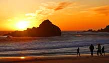 Sunset at Pfeiffer Beach in Big Sur California.