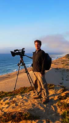 Filming a glorious Monterey Sunset from the Seaside Dunes 