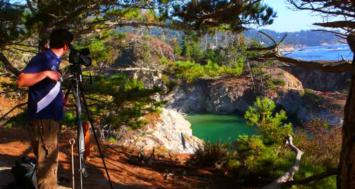 That's me filming China Cove at Point Lobos in Big Sur California!